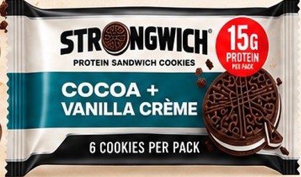 Strongwich — Cocoa + Vanilla Crème — 6 cookies per pack