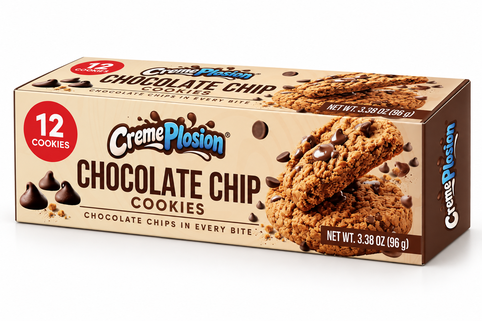 CremePlosion — Chocolate Chip Cookies — 12 cookies
